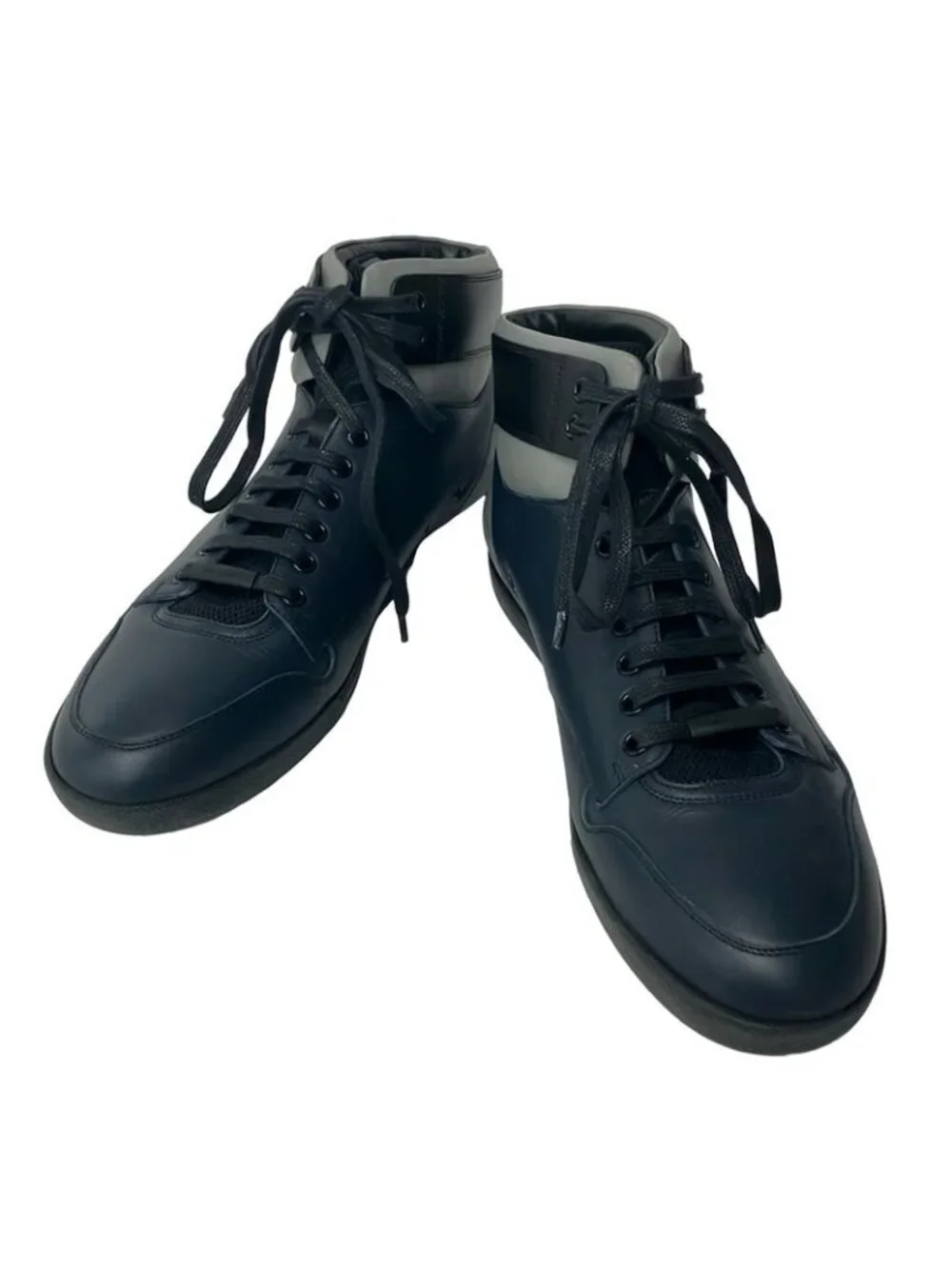 Dior Homme Sneakers 43.5 Navy Gray Black High Cut Leather - Picture 2 of 6